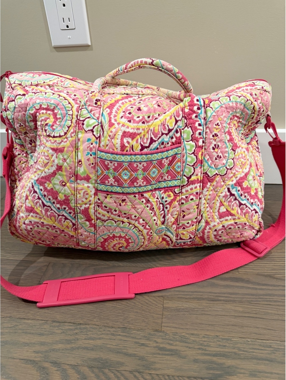 Vera Bradley Quilted Duffel Bag in retired Capri Melon